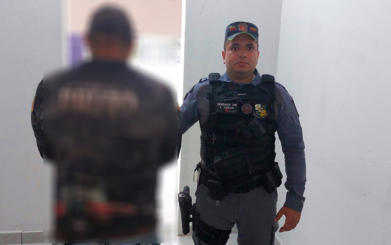 Policiais militares prendem foragido da justiça em operação força total no distrito de Itaquerê.