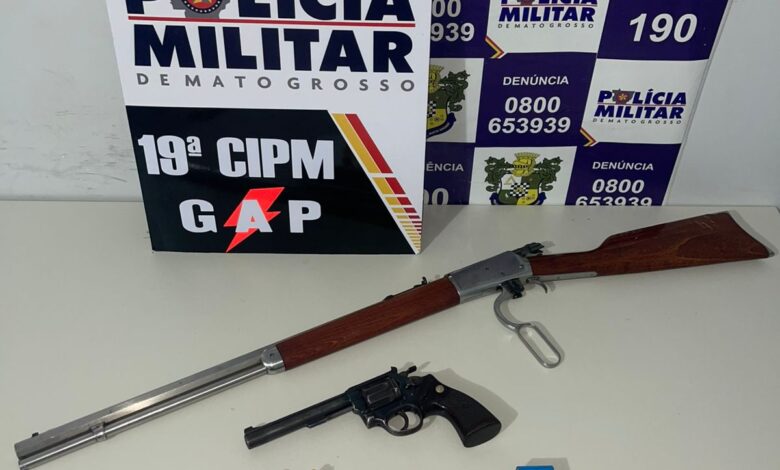 Homem é preso pelo GAP da 19ª CIPM de Querência, por Porte Ilegal de Arma de fogo e Receptação