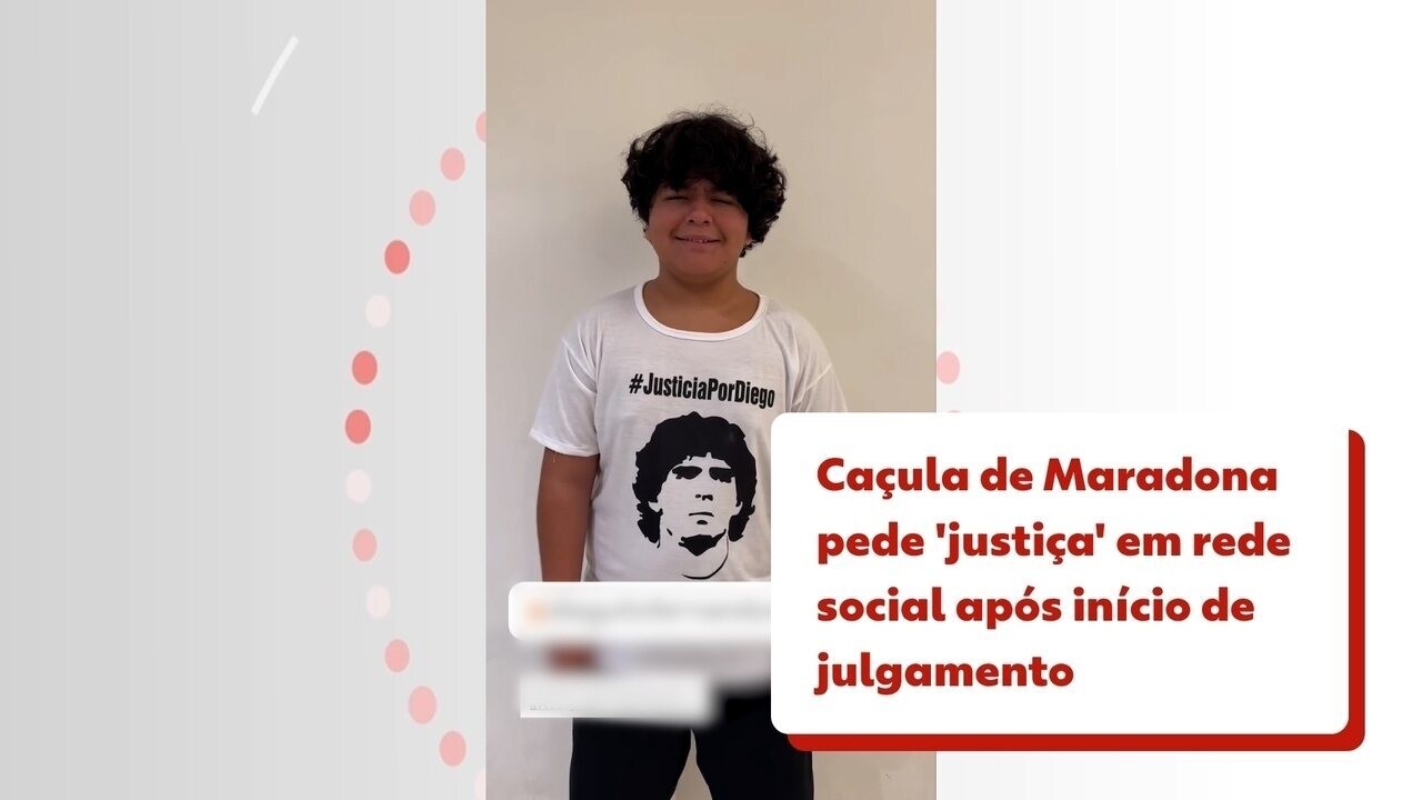 Caçula de Maradona pede 'justiça' em rede social após início de julgamento: 'Por meu papai'